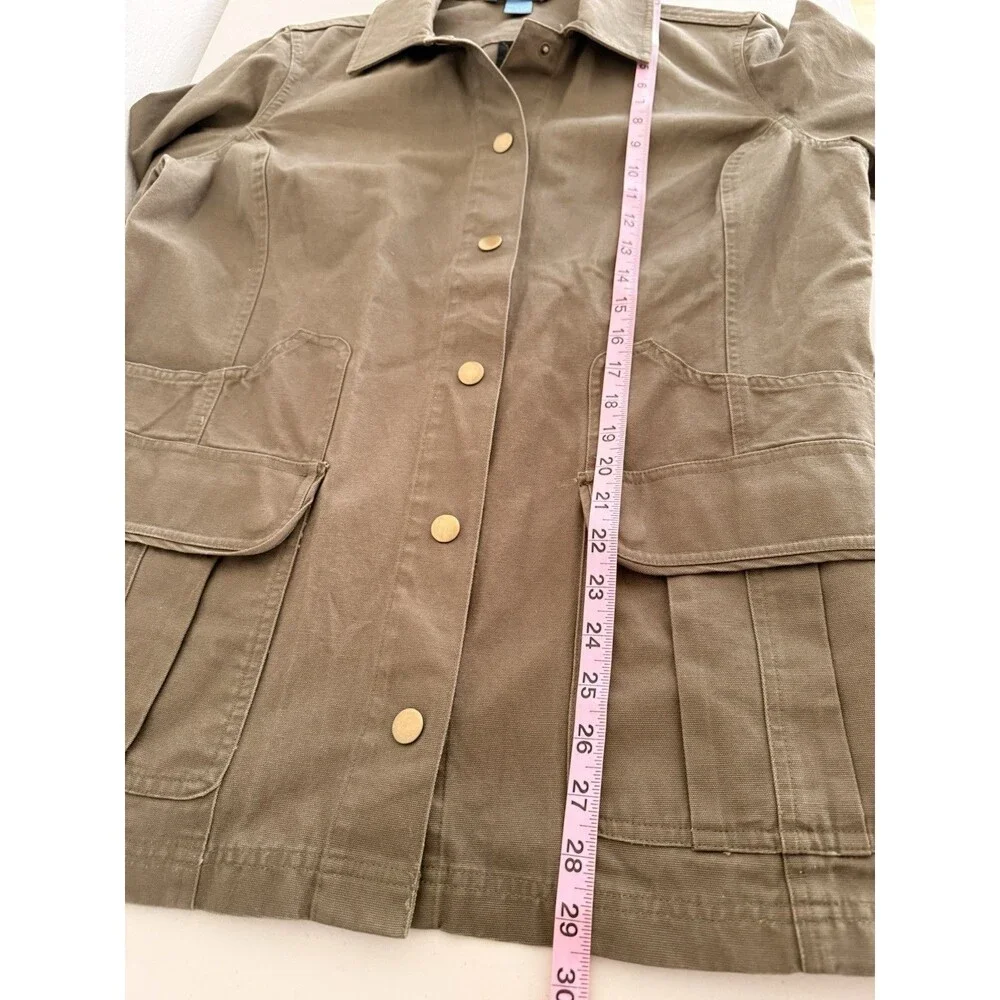 Duluth Trading Canvas Utility Field Jacket Women L Olive Green 100% Cotton - Picture 7 of 8